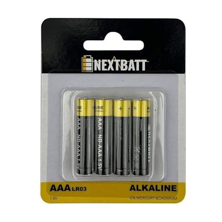 NextBatt-batteri AAA/LR03, 1,5V, Alkaline - 4-pak