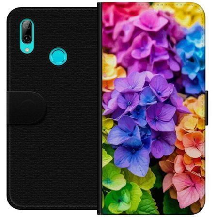 Yhteensopiva Lompakkokotelo Huawei Huawei P smart 2019 Hydrangea kukkia hortensia kukkia värikkäitä sateenkaari kukkakuosi vaaleanpunainen sininen