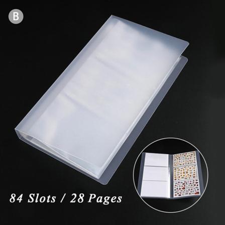 40/80/84 Slots Empty Nail Slider Album Transparent Förvaringsbok