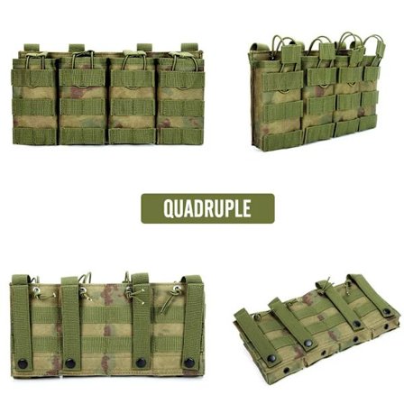 1000D Tactical Magazine Pouch Dubbel/Trippel/Quadruple Mag Pouch Military Airsoft Ak 7.62/5.56mm M4 Ar Rifle Jakttillbehör