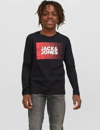 Jack & Jones Jjecorp Logo Tee Play Ls O-Neck Mni - Black - 122