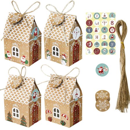 Julekagemand Hus Slikkasse Julegodbid Slik Gaveæske Fyld Til Børn & Voksne