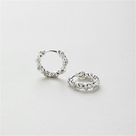 Friendship Hoops - Örhängen - Sterling Silver - Safira