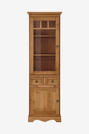 Loft24 - Vitrine Melissa 1 glassdør/1 tredør - Brun - Skap - Fra Homeroom