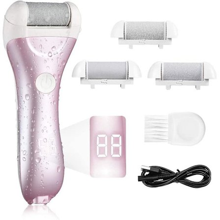 Electric Callus Remover Electric Pedicure Foot Sharpener Hard Skin Remover Ipx7 Waterproof Pedicure With 3 Thick Roller Head And Foot Files (pink)