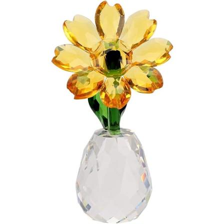 Kristalli-auringonkukka-lasihahmo koriste paino p yd n koriste lahjapakkauksella, kristallilasi-kimpun kukka keskukset