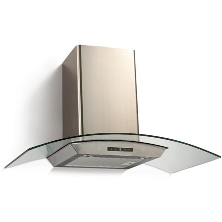 Thermex - Vegghengt kjøkkenvifte Derby II vägg 90 cm rf/glas Rustfri