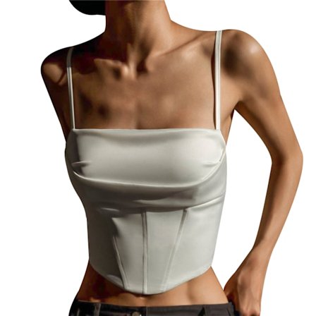 Spaghettibandå Tank Top Sexig Rygglös Bandage Slank Crop Top