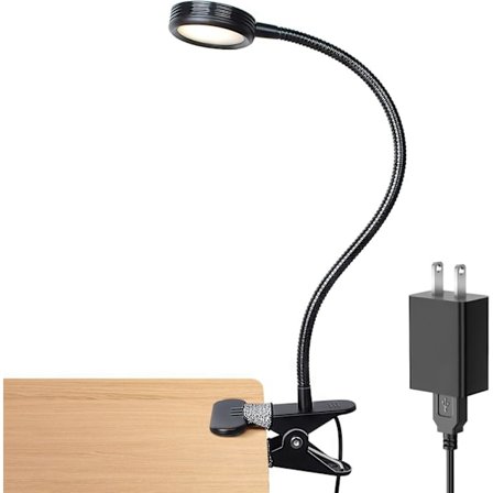 1 stk. Klemme på lampe/Læselampe/Boglampe Farveskiftende/Natlampe Klemme på til skrivebord, sengegavl og computer