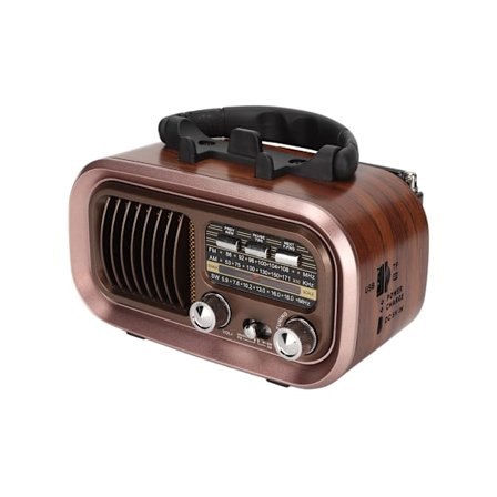 Bärbar Vintage Radiohögtalare, Multifunktionell 3-Bands AM FM-radio, MP3 WAV-spelare, Bärbar Design för Inomhusbruk