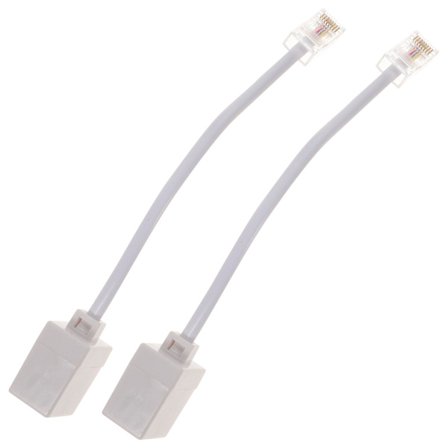 2 stk. Rj11 til Rj45 adapter telefon til ethernet adapter telefon til ethernet kabel