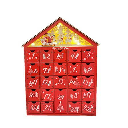 Jul Advent Kalender LED Lys Tom Fyld Slik Skuffe Magic Gave