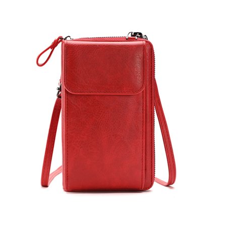 Mini Mobilväska Flicka Kvinnor Mode Crossbody Sling Bag PU Läder Kontanter Korthållare Hasp Axelväska Plånbok Handväska
