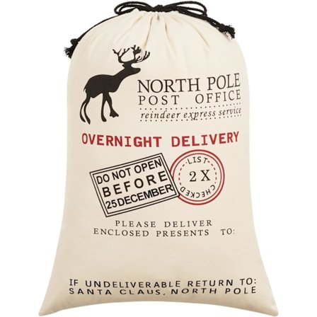 Personlig Stor Julemandssæk i Lærred til Julegaver (50 x 70 cm)