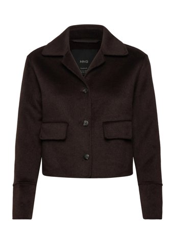 Mango Wool Jacket With Buttons - Brown - S
