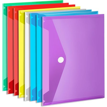 Plastmapper, 8-pakke plastdokumentmapper, A4 plastfilmappe, plastdokumentmapper