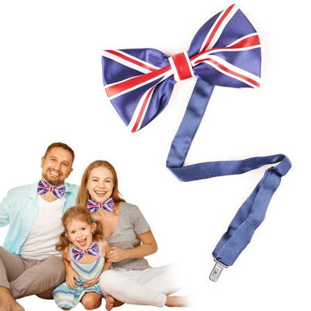 Union Jack Fluga Justerbar Hals Brittisk Flagga Fluga Drottning Elizabeth Platinum Jubilee 70 Års Dekorationer