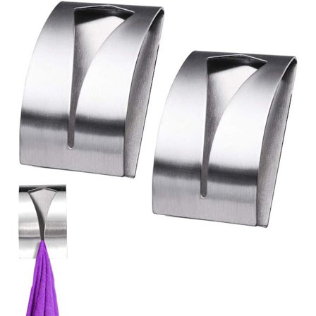 Krog til håndklæder, håndklædekroge, tekøkkenhåndklædeholdere til badeværelse, køkken, 2 stk. selvklæbende håndklædeholdere, ingen boring påkrævet