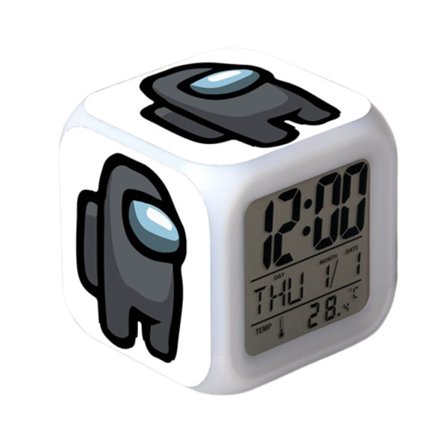 Romklokker med 7 farger, variabel digital alarmklokke med tid, temperatur, alarm, dato