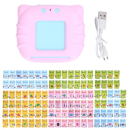 Kort Tidig Utbildning Maskin Barns Bild Lärande Engelska Lärande Tvåspråkig Lyssna Läsning Leksaker Rosa