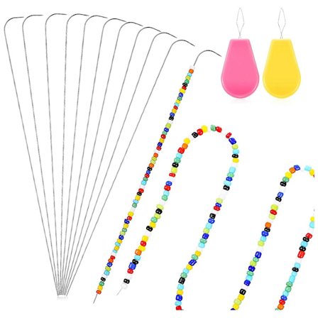 Buede Perletrådningnåle med Trådningstænger, Perle Spinner Nåletrådningsværktøj Perle Nåle Til