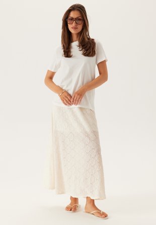 Object Collectors Item - Objmilika Re Long Hw Skirt - Cloud Dancer - Kläder - - Bubbleroom