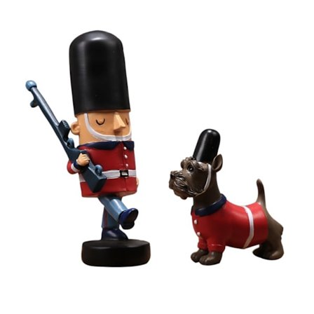 Rød nordisk stil kreativ nøtteknekker britisk soldat og hund