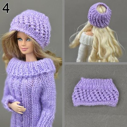 Dukkestrikket lue Dukkeskjørt 4 4