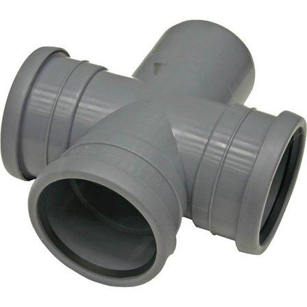 Pipelife 170219 Kaksoisjakoputki 3 holkilla, 88,5°, 110 mm, 9 kpl/pakkaus, Sisätilaviemäri