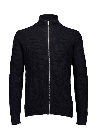 Lindbergh Recycle structure knit zip cardigan Tröjor Herr Svart XL