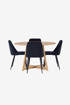 Venture Home - Matgrupp Yadikon med 4st stolar Night - Brun - Matgrupp 4 personer - Från Homeroom