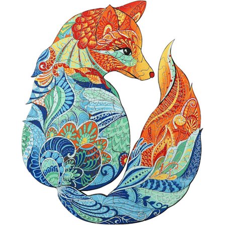 Træpuslespil, 300 brikker unikt formede dyrepuslespil til voksne og børn, perfekt til familiespilssamling - Puslespil