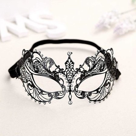 Maskerad mask för kvinnor metall mask glänsande strass venetiansk fest kväll bal bal mask bar kostymer tillbehör
