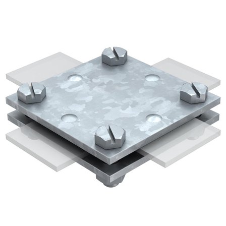 Obo Bettermann 5314658 Korsklämma för skarvning av flatband, Jordning & åskskydd