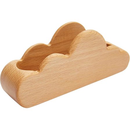 Käyntikorttiteline työpöydälle, pilvenmuodostus, puinen käyntikorttiteline, yksiosainen, 1 kpl, 14,53 x 1,10 x 1,97