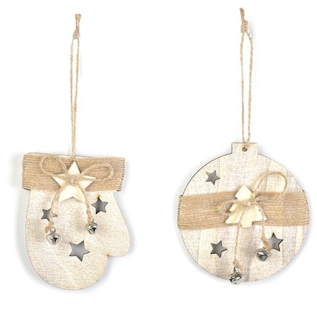 Juletræsophæng i træ, til juletræspynt, festdekoration, julepynt