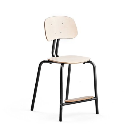 Classroom chair YNGVE, 4 legs, anthracite, birch, H 520 mm
