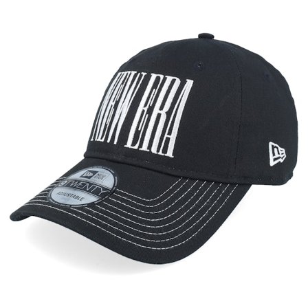 New Era - Black - unconstructed - Cap - Ne Wordmark 9TWENTY Black/White Dad Cap - Hatstore