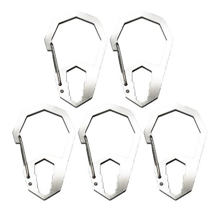 5 stk Taktiske Multifunksjonelle Holdbare Hurtigutløsende Klatrekarabiner Nøkkelspenne Stål Skrue Lås