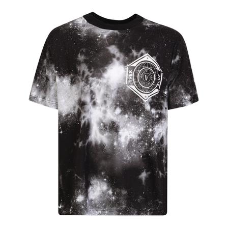 Versace Jeans Couture T-shirt with galaxy print and Versace Jeans Couture logo Sort, Herre