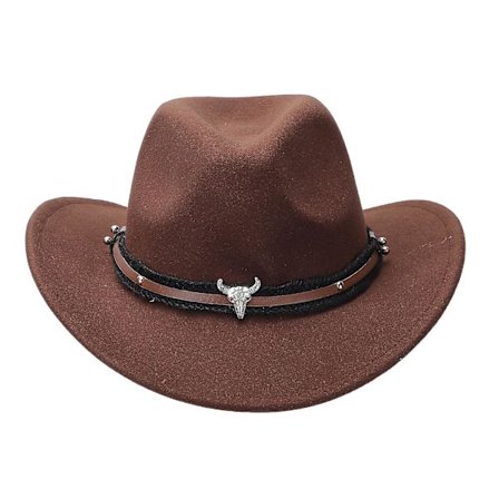 1 stk. Personlig Western Cowboy Hat Fashion Udendørs Sol Visir Hat Etnisk Hat(33x30cm,Kaffe)