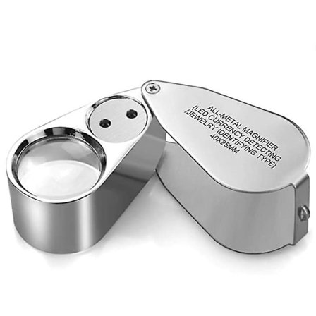 Juvelerarens Lupp, Hopvikbar Lupp, Med Led/uv-belysning, Med Metallram För Nära Arbete, Trädgårdsarbete, Barn, Frimärke, Steninsamling