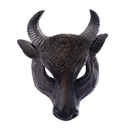 Half Face PU Foam 3D Realistic Animal Buffalo Head Mask