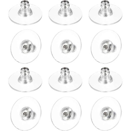 100 stk. silikone øreringe bagstykker, bløde klare øreringe stoppers udskiftning med pude