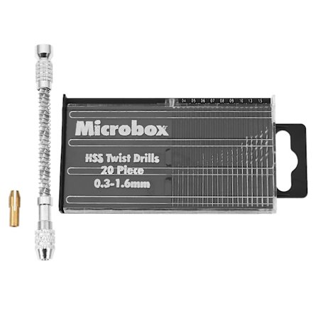 21-dels Handspiralborr Mini -borrbits Set Index Semi-automatisk