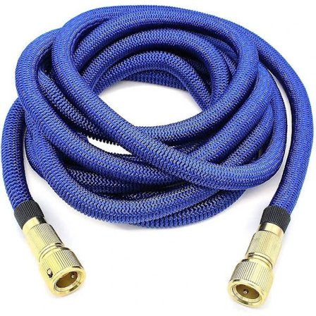 Haveslange, Udvidelig haveslange Fleksibel, der kan trækkes tilbage, med metalbeslag til vanding/haverengøring/bilvask (5 m)