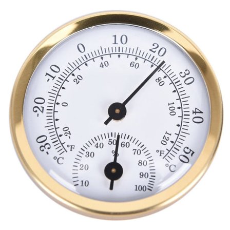 Sisätilojen analoginen kosteuslämpömittari Hygrometer Gold