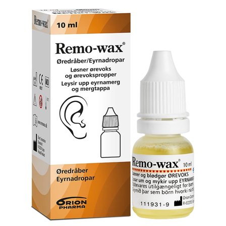 Remo-wax Øredråber u. sprøjte 10 ml, Medicin & Pleje, Ører, Ørerens