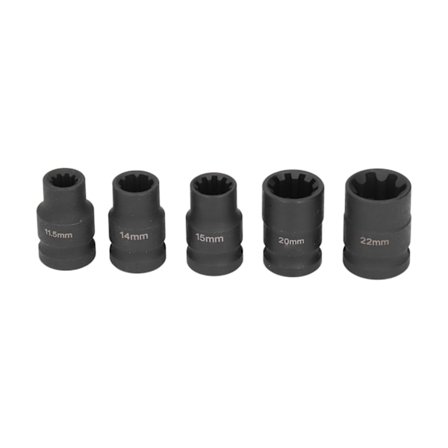 5 stk. svart bremsekaliper-sokkelsett, verktøy for fjerning av bremseskruer, bilreparasjonsverktøy