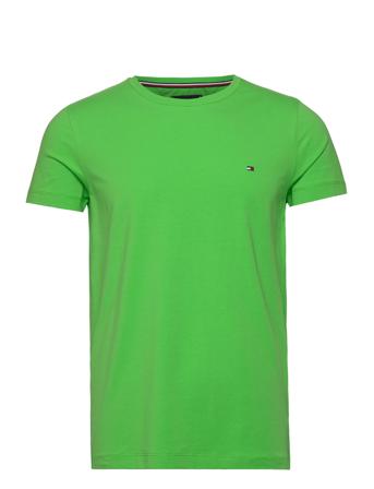 Stretch Slim Fit Tee T-shirts Short-sleeved Grønn Tommy Hilfiger*Betinget Tilbud